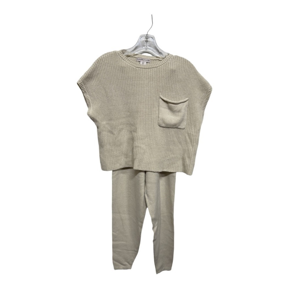 Sincerely Jules Tan Knit Sweater Lounge Set Size XS Comfort 2 Piece Set